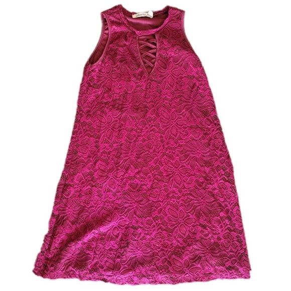 Sugar plum floral lace A line dress mini sleeveles - Picture 1 of 5